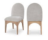 Waldorf Dining Chair - Elegant Chenille Fabric Arm Chair with Solid Ash Wood and Natural Finish