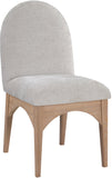 Waldorf Dining Chair - Elegant Chenille Fabric Arm Chair with Solid Ash Wood and Natural Finish