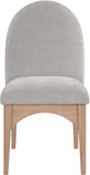 Waldorf Dining Chair - Elegant Chenille Fabric Arm Chair with Solid Ash Wood and Natural Finish