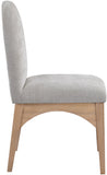 Waldorf Dining Chair - Elegant Chenille Fabric Arm Chair with Solid Ash Wood and Natural Finish