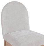 Waldorf Dining Chair - Elegant Chenille Fabric Arm Chair with Solid Ash Wood and Natural Finish
