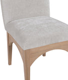 Waldorf Dining Chair - Elegant Chenille Fabric Arm Chair with Solid Ash Wood and Natural Finish