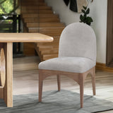 Waldorf Dining Chair - Elegant Chenille Fabric Arm Chair with Solid Ash Wood and Natural Finish