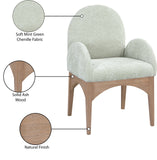 Waldorf Dining Chair - Elegant Chenille Fabric Arm Chair with Solid Ash Wood and Natural Finish