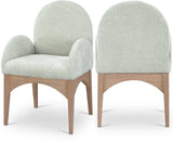 Waldorf Dining Chair - Elegant Chenille Fabric Arm Chair with Solid Ash Wood and Natural Finish