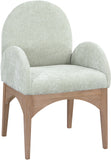 Waldorf Dining Chair - Elegant Chenille Fabric Arm Chair with Solid Ash Wood and Natural Finish