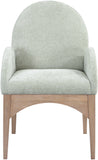 Waldorf Dining Chair - Elegant Chenille Fabric Arm Chair with Solid Ash Wood and Natural Finish