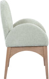 Waldorf Dining Chair - Elegant Chenille Fabric Arm Chair with Solid Ash Wood and Natural Finish