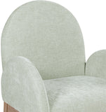 Waldorf Dining Chair - Elegant Chenille Fabric Arm Chair with Solid Ash Wood and Natural Finish