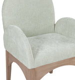 Waldorf Dining Chair - Elegant Chenille Fabric Arm Chair with Solid Ash Wood and Natural Finish
