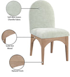 Waldorf Dining Chair - Elegant Chenille Fabric Arm Chair with Solid Ash Wood and Natural Finish
