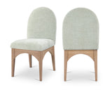 Waldorf Dining Chair - Elegant Chenille Fabric Arm Chair with Solid Ash Wood and Natural Finish