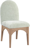Waldorf Dining Chair - Elegant Chenille Fabric Arm Chair with Solid Ash Wood and Natural Finish