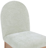 Waldorf Dining Chair - Elegant Chenille Fabric Arm Chair with Solid Ash Wood and Natural Finish