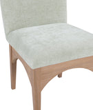 Waldorf Dining Chair - Elegant Chenille Fabric Arm Chair with Solid Ash Wood and Natural Finish