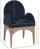 Waldorf Dining Chair - Elegant Chenille Fabric Arm Chair with Solid Ash Wood and Natural Finish