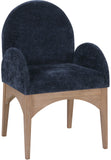 Waldorf Dining Chair - Elegant Chenille Fabric Arm Chair with Solid Ash Wood and Natural Finish