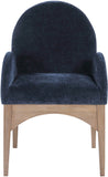 Waldorf Dining Chair - Elegant Chenille Fabric Arm Chair with Solid Ash Wood and Natural Finish