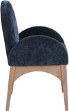 Waldorf Dining Chair - Elegant Chenille Fabric Arm Chair with Solid Ash Wood and Natural Finish