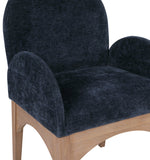 Waldorf Dining Chair - Elegant Chenille Fabric Arm Chair with Solid Ash Wood and Natural Finish