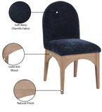 Waldorf Dining Chair - Elegant Chenille Fabric Arm Chair with Solid Ash Wood and Natural Finish