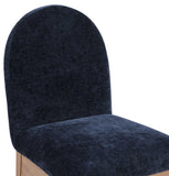 Waldorf Dining Chair - Elegant Chenille Fabric Arm Chair with Solid Ash Wood and Natural Finish