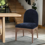Waldorf Dining Chair - Elegant Chenille Fabric Arm Chair with Solid Ash Wood and Natural Finish