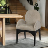 Waldorf Dining Chair - Elegant Chenille Armchair with Solid Ash Wood Frame for Stylish Dining Spaces