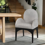 Waldorf Dining Chair - Elegant Chenille Armchair with Solid Ash Wood Frame for Stylish Dining Spaces