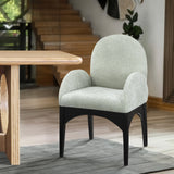 Waldorf Dining Chair - Elegant Chenille Armchair with Solid Ash Wood Frame for Stylish Dining Spaces