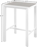 Nizuc Contemporary Outdoor Aluminum Square Bar Table with Sleek Design for Stylish Entertaining