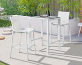 Nizuc Contemporary Outdoor Aluminum Square Bar Table with Sleek Design for Stylish Entertaining