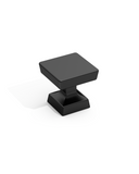 DESIGN3794 Matte Black Square Cabinet Knobs | Modern Retro Dresser & Bathroom Drawer Pulls, 1.2"