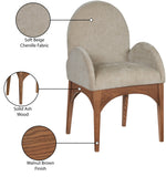 Waldorf Dining Arm Chair – Elegant Chenille Fabric with Solid Ash Wood, Perfect for Stylish Dining
