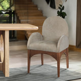 Waldorf Dining Arm Chair – Elegant Chenille Fabric with Solid Ash Wood, Perfect for Stylish Dining
