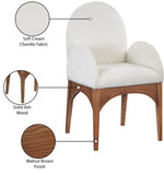 Waldorf Dining Arm Chair – Elegant Chenille Fabric with Solid Ash Wood, Perfect for Stylish Dining