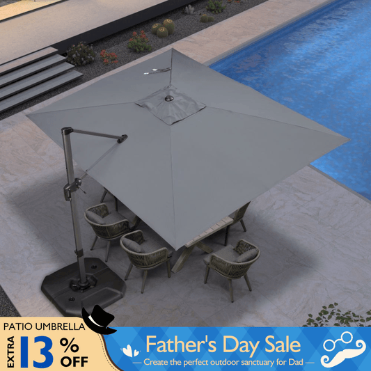PURPLE LEAF Patio Outdoor Large Umbrella Square and Rectangular Cantilever Yard Sun Umbrellas