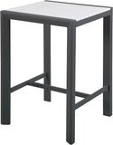Nizuc Contemporary Outdoor Aluminum Square Bar Table with Sleek Design for Stylish Entertaining