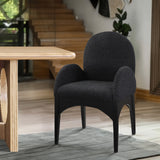 Waldorf Boucle Fabric Dining Arm Chair - Elegant Solid Ash Wood Design for Cozy Dining Experiences