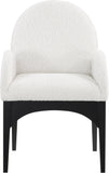 Waldorf Boucle Fabric Dining Arm Chair - Elegant Solid Ash Wood Design for Cozy Dining Experiences