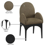 Waldorf Boucle Fabric Dining Arm Chair - Elegant Solid Ash Wood Design for Cozy Dining Experiences