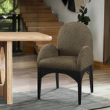 Waldorf Boucle Fabric Dining Arm Chair - Elegant Solid Ash Wood Design for Cozy Dining Experiences