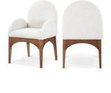Waldorf Elegant Boucle Fabric Dining Arm Chair with Solid Ash Wood Frame for Stylish Comfort