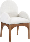 Waldorf Elegant Boucle Fabric Dining Arm Chair with Solid Ash Wood Frame for Stylish Comfort