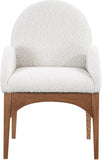 Waldorf Elegant Boucle Fabric Dining Arm Chair with Solid Ash Wood Frame for Stylish Comfort