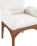 Waldorf Elegant Boucle Fabric Dining Arm Chair with Solid Ash Wood Frame for Stylish Comfort