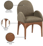 Waldorf Elegant Boucle Fabric Dining Arm Chair with Solid Ash Wood Frame for Stylish Comfort