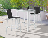 Nizuc Contemporary Outdoor Patio Barstools - Durable Aluminum Frame with Waterproof Mesh Design