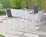 Nizuc Contemporary Outdoor Patio Barstools - Durable Aluminum Frame with Waterproof Mesh Design