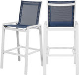 Nizuc Contemporary Outdoor Patio Barstools - Durable Aluminum Frame with Waterproof Mesh Design